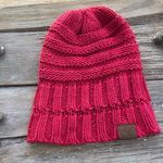 C.C Women’s OS 100% Acrylic Hot Pink Chunky Cable Knit Beanie Photo 1