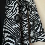 NWT Brittany Black Small White Black Zebra Sequin Cami Pleated Cardigan Vintage Photo 2