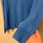 Filoro Cashmere Sweater Blue Polo Relaxed Fit Women’s Size Medium Pullover Photo 6