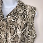Laura Bianchi Italian Linen Snake Print Button Down Dress Photo 3
