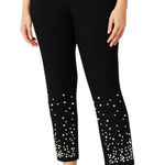 Isaac Mizrahi  LIVE! Size 14P Pants Black Pearl Beaded Dress Pants Trousers‎ 1026 Photo 0