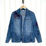 Chico's Chico’s Floral Jean Jacket Sz 1 (M) 633 Photo 0