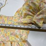 WAYF NWT  Romantic Floral Puff Sleeve Crop Top‎ Blouse Womens XL Yellow Photo 7