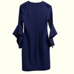 Black Halo Lorie Bell-sleeve Sheath Dress Size 4 Pacific Blue (Navy) Workwear Photo 4
