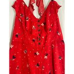 Urban Outfitters  Kimchi Blue Women Red Floral Romper Size 6 Ruffle Hem Ditsy Photo 4