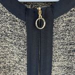 Misook Exclusive  Size M Knit Cardigan Shimmer Ruched Sleeve Full Zip Gold Black Photo 4