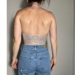 FASHIONNOVA Sparkly Pink Gold Going Out Crop Top Size Small Photo 1