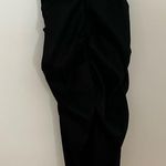 Betsy and Adam  Black Knee Length Cocktail Dress Rouching and Zipper Flower Detail Photo 8