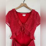 superdown  Revolve Mercy Red Polka Dot Cutout Mini Ruffle Dress size Medium $74 Photo 5