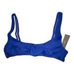 J.Crew  Blue Heritage Scoopneck Bikini Top Size Small‎ BX611 Hook Back Lined New Photo 1