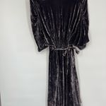 Elsa Esturgie French Designer gray crusted velvet mini dress Black Size undefined Photo 8