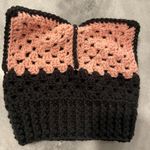 Handmade Crochet Cat Animal Ear Beanie Hat Cozy Ribbed Brim Stretch Winter Hat Photo 6