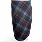 NYCC Skirt Size‎ Medium Woman’s Deep Multicolor Plaid Straight Pencil Stretch Blue Photo 1