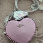 Coach Heart Crossbody Bag in Metalic Crossgrain Leather Lilac CP020 NWT $350 Photo 11