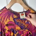 Farm Rio Floral Long Sleeve Key Hole Tiered Yellow Fruit Dream Mini Dress S Photo 9