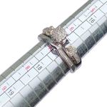 Bridal Set Wedding Engagement Cross Round Diamond Ring Sz 6.75 Photo 5