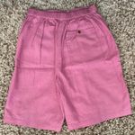 Free People NEW  S On Repeat Linen Blend Shorts Bermuda Pink High Rise 9” Inseam Photo 2