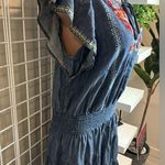 Eshakti Women’s  Wool Embellished Cotton Chambray Tier Dress Size 20W Photo 4