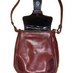 Vintage 1970s Swallow Dark Brown Leather Satchel Crossbody Purse Photo 4