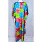 Vintage winlar kaftan tropical floral print beach cover maxi house dress OS Green Size undefined Photo 5