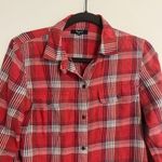 Madewell  Lightweight Ex-Boyfriend Cherry Plaid Button Down Shirt Size Small Photo 1
