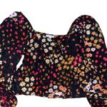 Patrons of Peace NWOT  Black Floral Printed Babydoll Blouse Size Medium Photo 0