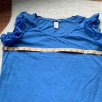 H&M Blue Scoopneck Ruffle Sleeve T-Shirt Size S Photo 5
