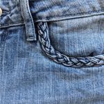 Paige Premium Blue Denim Lou Lou Jeans Flare Wide Leg Braided 26 Photo 6