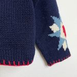 Vtg 1990 The Eagles Eye Cropped Cardigan Sweater Womens M Blue School USA Fruit Size M Photo 13