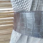 Vertigo Paris  10 Taupe Houndstooth Tweed Belted Jumper Dress Photo 3