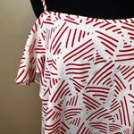 Collective Concepts  Cold Shoulder Flowy Print White Red Size S Strappy Bohomian Photo 2