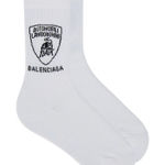 Balenciaga Lamborghini Socks in White & Black Small Unisex Photo 0