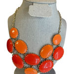 Bold Orange and Red Statement Necklace funky statement retro old money Photo 0