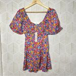 For Love & Lemons 🔆  Sasha Mini Dress Blue Dizzy Floral - XS NWT Photo 5