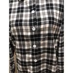Romwe NWT  Women’s Black & White Plaid Long Sleeve Blouse ~ Size Medium Photo 3