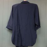 Vtg Nina Piccalino blue 80’s 90’s layered chevron‎ blouse with kilt pins size 6 Photo 6