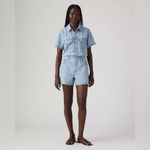 Levi's Levi’s Type 3 Denim Button Up Romper in Forgotten Dream Blue Western NWT X Small Photo 1