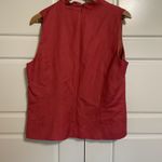 Adrianna Papell Vtg Lien Sz 14 Red Suit Blazer Vest And Floral Skirt Photo 4