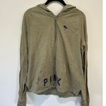 Victoria's Secret Pink green hoodie size M full zip logo and embroidery light Size M Photo 0