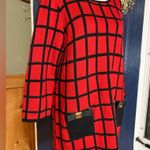Mud Pie  Red Black Windowpane Everly Bow Tunic Ruby Large (12/14) NWT Photo 1