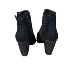 Dominique Nicole Womens Black Presley Ankle Boots Size 7M Lace Detail Faux Suede Photo 4