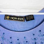 Raya Sun  Blue Ombre Boho Sleeveless Tunic Top with‎ Embellished Detail Size L Photo 5