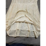 Free People  SZ Medium Mini Sleeveless Dress Beige White‎ Swirly Lined Bohemian Photo 3