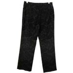 Peck & Peck  Brocade Embossed Velvet Jacquard Weave Pants Size 4P Dark‎ Goth Photo 1