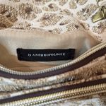 Anthropologie NWOT Crossbody Bag Woven Fabric Beige Sable Animal Graphic Clutch Photo 3