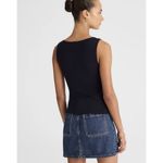 Madewell  Merino Wool-Silk Blend Boat-Neck Sleeveless Knit Sweater Top Black Sz M Photo 4