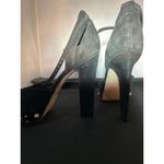Guess ‎ Black Suede Studded Platform Heels Knot Peep Toe Ankle Strap Pumps 8M Photo 2