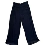 Vera Bradley Navy Blue Wide Leg Capri Boho Lightweight Lace Trim Pants Small Photo 0