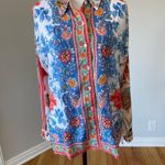 Soft Surroundings Floral Tabbed Sleeves Button Up Blouse Small office work wear Photo 12