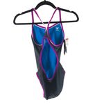 TYR Double Binding Reversible Diamondfit Swimsuit Open Back Gray Blue S Photo 1